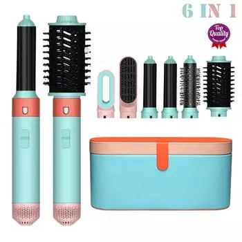 Новый фен-стайлер 6 в 1, стайлер 6 в 1 с плойкой, щетка для горячего воздуха, парикмахерские инструменты для укладки, мультистайлер EU