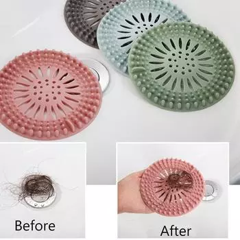 Новый фильтр для раковины Фильтр для волос Фильтр для засора слива Улавливатель волос Многофункциональный очиститель ванной комнаты Силиконовый пол для раковины Креативный фильтр серый