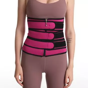 Новый фитнес-пояс для живота, спортивный пояс с застежкой-молнией на липучке, пояс для коррекции фигуры, послеродовой корсет S чёрный