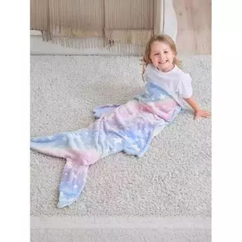 Новый фланелевый креативный детский спальный мешок с рисунком из мультфильма осень-зима детский противоударный стеганый чехол интегрированный светящийся в темноте спальный мешок в виде русалки 120*50CM розовый