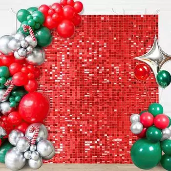 Новый фон для вечеринки, блестящий занавес, фотозона, украшение на день рождения, свадебный декор, рождественская мишура, блестящая фольга, фон, занавес 1 Pack