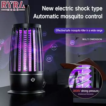 Новый фонарь, лампа для уничтожения комаров, УФ-лампа-ловушка для насекомых, USB-зарядка, портативный светодиодный уличный фотокатализ, устройство для уничтожения комаров электрическим током EU White plug