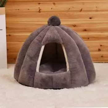 Новый Four Seasons Universal Cat Nest Round Semi Closed Plush Cat and Dog Nest Cat House Pet Supplies Beds Dog Beds for Small Dogs 48x45cm&circular