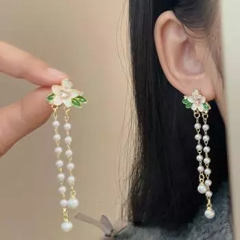 Новый французский темперамент, имитация жемчуга, кисточка, глазурь, цветок, геометрия, вечерние шпильки для девочек