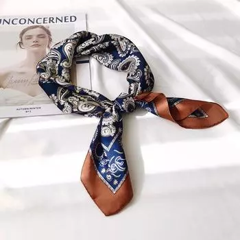 Новый французский универсальный модный милый квадратный шарф с принтом, шелковый шарф, женский универсальный профессиональный декоративный шарф, галстук-мешок 70*70cm