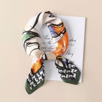 Новый французский универсальный модный милый квадратный шарф с принтом, шелковый шарф, женский универсальный профессиональный декоративный шарф, галстук-мешок 70*70cm