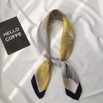 Новый французский универсальный модный милый квадратный шарф с принтом, шелковый шарф, женский универсальный профессиональный декоративный шарф, галстук-мешок 70*70cm