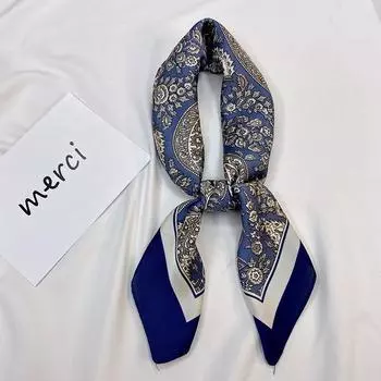 Новый французский универсальный модный милый квадратный шарф с принтом, шелковый шарф, женский универсальный профессиональный декоративный шарф, галстук-мешок 70*70cm