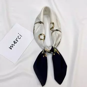 Новый французский универсальный модный милый квадратный шарф с принтом, шелковый шарф, женский универсальный профессиональный декоративный шарф, галстук-мешок 70*70cm