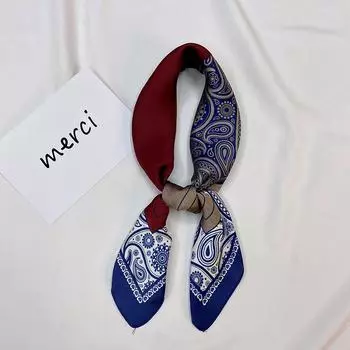 Новый французский универсальный модный милый квадратный шарф с принтом, шелковый шарф, женский универсальный профессиональный декоративный шарф, галстук-мешок 70*70cm