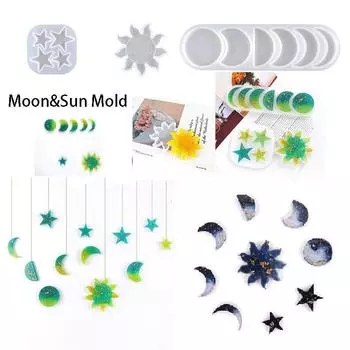 Новый функциональный небольшой инструмент, силиконовая форма с изображением лунных фаз, солнца и звезд, смоляная форма, подвеска для планеты, силиконовая форма для самостоятельного изготовления, украшения Style A