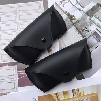 Новый футляр для очков с кнопкой, кожаный, ПВХ, переносной, для хранения, мягкая сумка для солнцезащитных очков, водонепроницаемая сумка для хранения чёрный