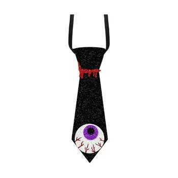 Новый галстук для украшения на Хэллоуин, галстук для украшения вечеринки с тыквой и пауком на Хэллоуин, реквизит для фото One Size чёрный