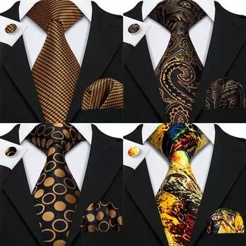 Новый галстук, карманный квадратный набор запонок для мужчин, набор галстуков для свадьбы, деловой вечеринки N-5135