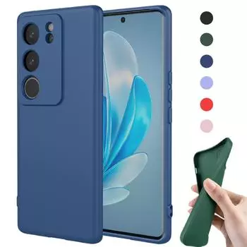 Новый гибкий жидкий силиконовый чехол для Vivo V40 SE V30E V29E V30 Pro V29 Lite, защитный чехол-бампер, чехол, чехол, чехол Vivo V30 красный