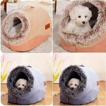 Новый глубокий сон, комфорт зимой, кровать для кошки, маленький коврик, корзина, домик для маленькой собаки, товары для домашних животных, палатка, уютная пещера, гнездо для дома/кровать для домашних животных M