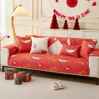 Новый год, год Дракона и удачи на все времена. Универсальная подушка для дивана, нескользящая подушка из чистого хлопка, чехол для дивана, чехол для спинки 70*70cm