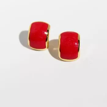 Новый год начинается хорошо, универсальные классические маленькие серьги с каплевидной глазурью, высококачественные перламутровые красные изогнутые серьги-иглы из серебра 925 пробы 613