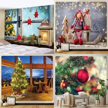 Новый год Рождество домашний гобелен психоделическая сцена настенный богемный фон ткань украшение стены 100x75cm