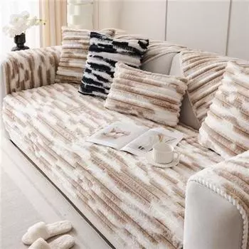 Новый градиентный плюшевый диванный полотенце толстый кролик плюшевая подушка диван осень зима нескользящий чехол тканевый чехол для подушки спинка полотенце защита от пыли подкладка 70*70CM