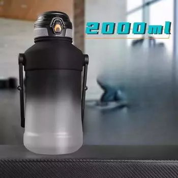 Новый градиентный высококачественный ремешок портативный пластиковый горшок для воды с соломинкой портативный спортивный чайник большой емкости 1500ml