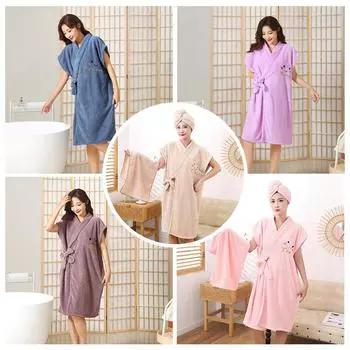 Новый халат в клетку с рисунком ананаса, который можно носить женщинам, банное полотенце кораллового цвета, утолщенное домашнее полотенце с крестообразным переплетом, юбка для душа, шапочка для сухих волос хаки