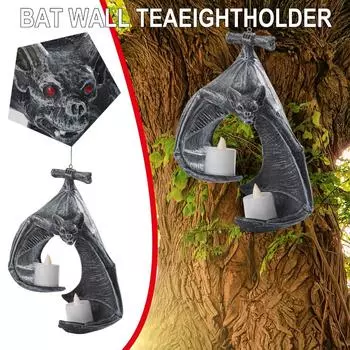 Новый Хэллоуин Летучая мышь настенный держатель для чайной свечи украшения для дома садовый декор подсвечник подвесное украшение смоляные летучие мыши свечи украшения