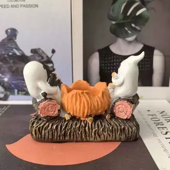 Новый Хэллоуин Призрак Костер Украшение 3D Призрак Призрак Подсвечник Хэллоуин Призрак Украшения Украшения Рабочего Стола белый