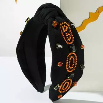 Новый Хэллоуин Ручная вышивка бисером Буквенный ободок Boo Модный тренд Вечеринка Фестиваль Аксессуары для волос