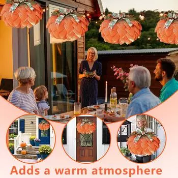 Новый Хэллоуин Венок Имитация Тыквы Ткань Урожай Украшения Композиция Осенний Сад Cre E5P3 1pc-1pc