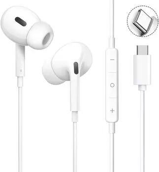 Новый HIFI Звук Громкость Глубокий Шум С Может Сделать Высокий Четкий Стерео Тип C Совместимый с Huawei [Версия 2025] Наушники Type-C, Проводные, Качество, белый