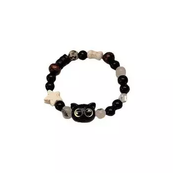 Новый хит продаж, милый и смешной браслет в виде головы кошки с большими глазами