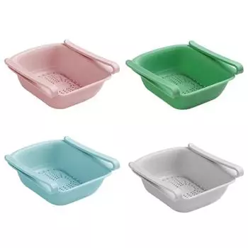 Новый холодильник с ящиками для хранения свежих продуктов Большая вместимость кладовой Органайзер для продуктов Пластиковые корзины Прочная кухня синий