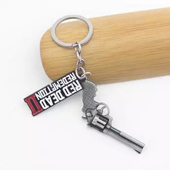 Новый игровой периферийный брелок-подвеска, ювелирное изделие, сувенир, подарок, Red Dead Redemption 2, модный игровой брелок, 3D-модель пистолета, логотип, брелок серый