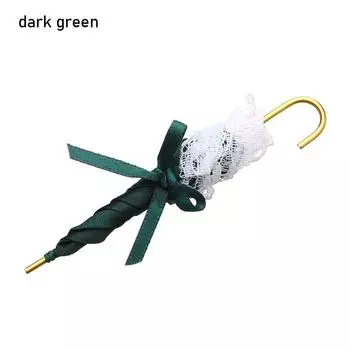 Новый Игрушечный Реквизит Кружево Американские Девочки Зонтик Кукла Зонтик Игрушка Зонтик Мини Зонтик темно-зеленого