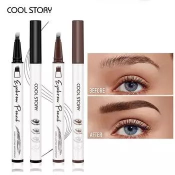 Новый имитация ультратонкого карандаша для бровей с 4 зубцами. Карандаш для бровей Wild. Быстросохнущий, водонепроницаемый, устойчивый к поту, долговечный, прозрачные корни. 01#