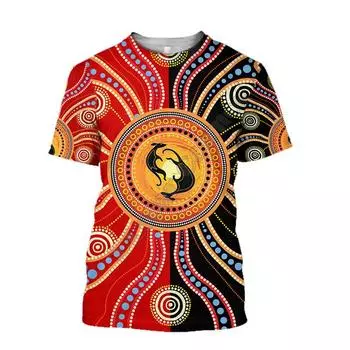 Новый индивидуальный повседневный топ с 3D-цифровой печатью для мужчин, летний свободный круглый вырез с коротким рукавом S