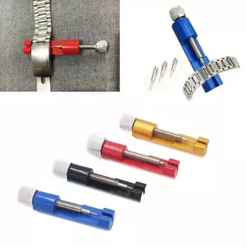 Новый инструмент для удаления ленты, регулируемый инструмент для ремонта ремешка для часов, металлический практичный набор из 4 шт./комплект для браслета, инструмент для снятия звеньев ремешка чёрный