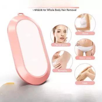 Новый инструмент для удаления волос на теле Sander можно многократно и деликатно мыть, не повреждая кожу.. Артефакт инструмента для удаления волос из наностекла. белый