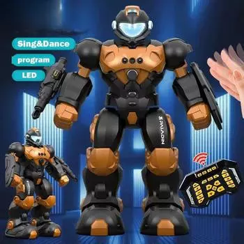 Новый интеллектуальный голосовой диалог пульт дистанционного управления робот игрушка программирование голосовое управление двойной режим пульт дистанционного управления жестами электрическая модель игрушка мальчик подарок чёрный