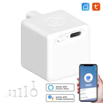 Новый интеллектуальный перезаряжаемый выключатель Tuya Fingerbot Socket Bot Lights Garage Curtains Robot Remoteer Alexa Google Home Voice Assistant