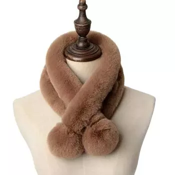 Новый искусственный мех кролика выдры двойной зимний шарф женский искусственный мех кролика утолщенный теплый модный плюшевый шарф 75cm