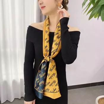 Новый искусственный шелковый длинный шарф модный универсальный костюм двухслойный шарф декоративная сумка обернутая профессиональным шарфом для женщин 150*14cm