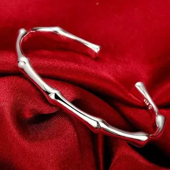 Новый изысканный открытый браслет и браслеты для женщин, ювелирные изделия из стерлингового серебра 925 пробы, высокое качество, серебряный браслет-манжета Resizable