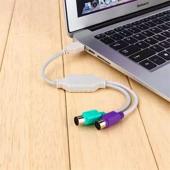 Новый кабель-адаптер Компьютерные кабели Адаптерный кабель USB-PS2 Кабель-конвертер белый
