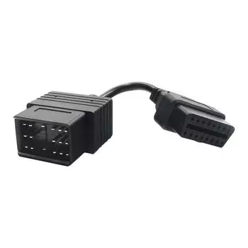 Новый Кабель имеет два разъема:один для 17-контактного разъема Toyota, другой для 16-контактного разъема OBD OBDII.