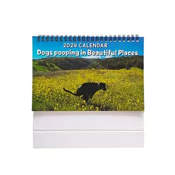 Новый календарь 2024 года Собаки какают в красивых местах Юмор Подарок Календарь-прикол