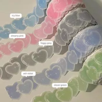 Новый Kawaii Sparkling Love Heart Специальная форма Ландшафтный дизайн Васи Лента Журнал DIY Декоративные Маскирующие Ленты Канцелярские Товары розовый