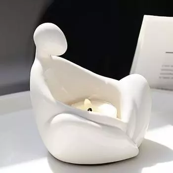 Новый керамический подсвечник мультфильм бесфазный художественная концепция ремесла украшения дома ароматерапия свеча чашка украшение рабочего стола Candlestick - Phaseless