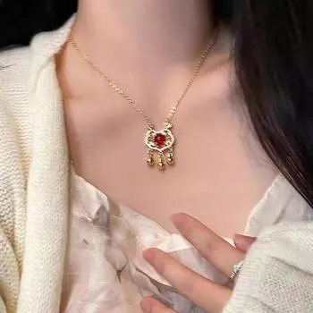 Новый китайский агат циркон кроличьи ушки замок безопасности женский легкий роскошный нишевый замок с длительным сроком службы рождественский подарок для подруги